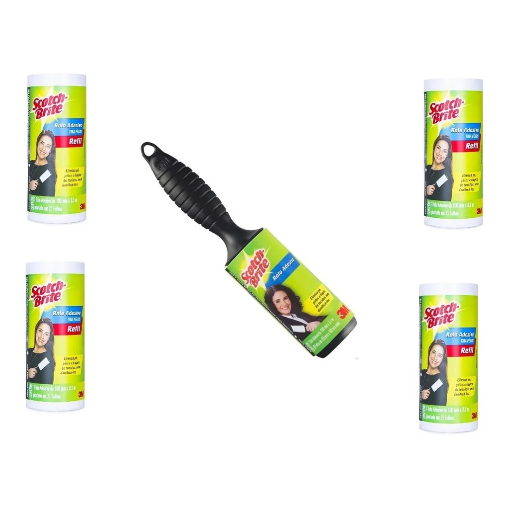 Tira Pelo Rolo Adesivo Original Scotch Brite 100x3,1 3m Com 4 Refil