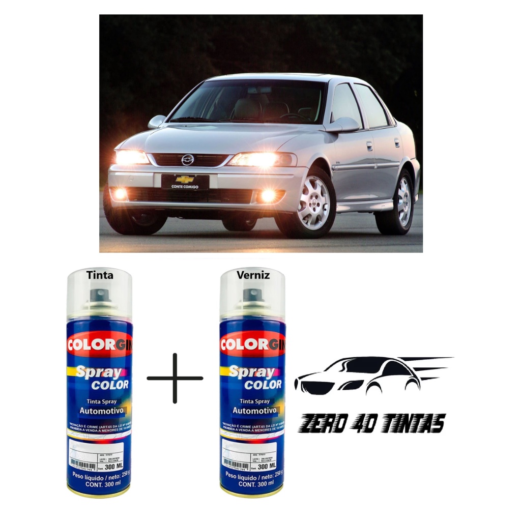 Tinta automotiva spray Prata Escuna GM com verniz para pequenos reparos