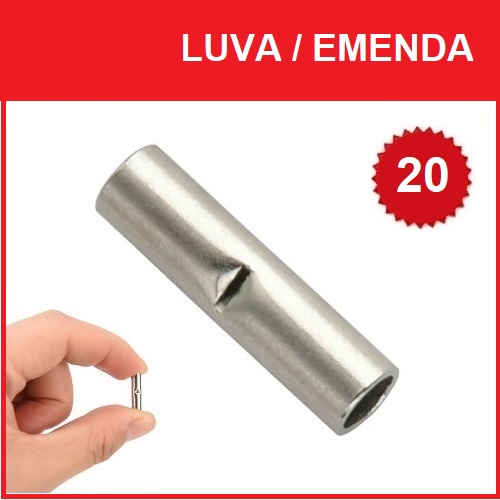 20 Terminal Anilha Conector de Emenda à Compressão Para Fusível Térmico Fios e Cabos Elétricos