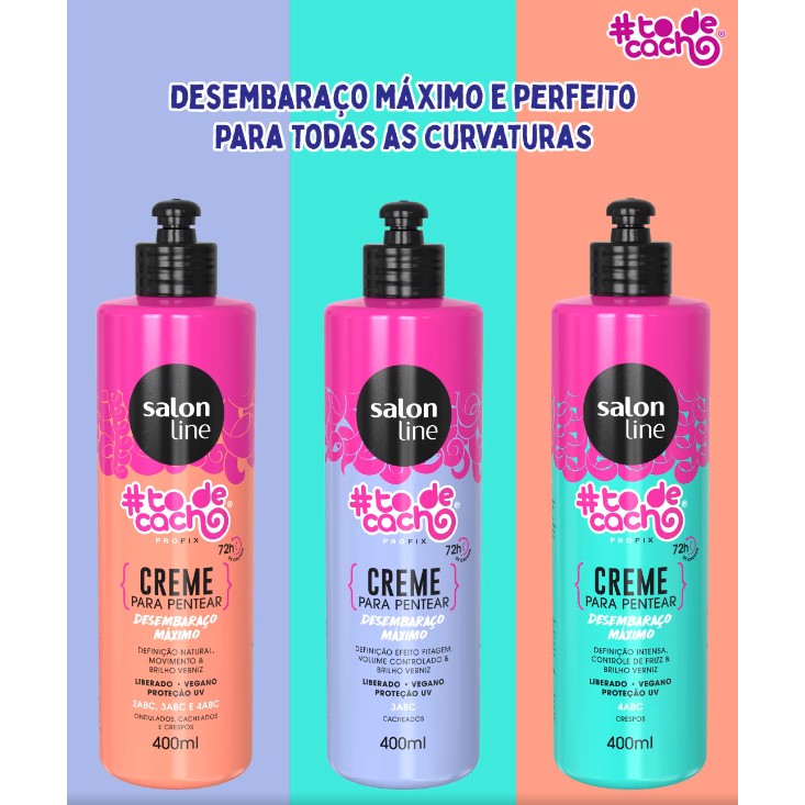 Creme Para Pentear Desembaraco Maximo To De Cachos Salon Line Shopee Brasil