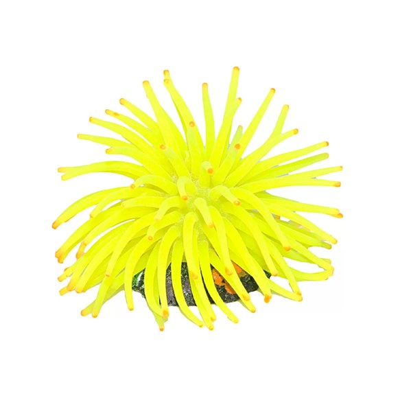 Enfeite Aquário Anemona Short Soma Amarela 11cm