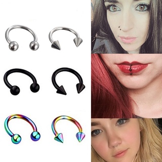 2 Peças Brinco/Piercing Circular De Spike/Ferradura Para Septo/Nariz/Sobrancelha/Orelha