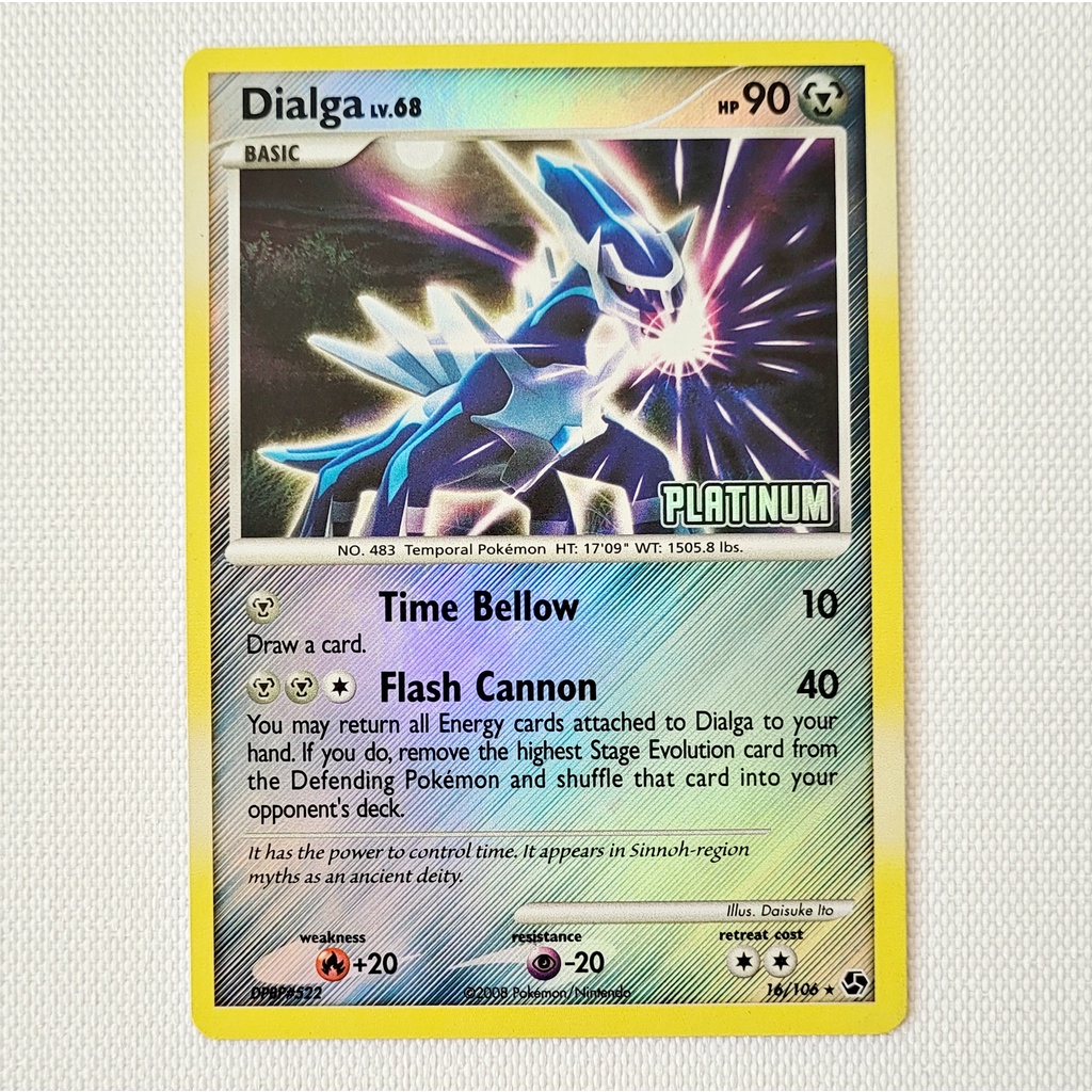 Carta Antiga Pokemon Dialga 16/106 Reverse Holo BK Promo Platinum Great
