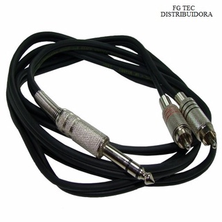 Cabo P10 Stereo X 2 Rca 1 Metro Excelente Qualidade Metal REF:04WU
