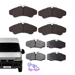 Kit Pastilha de Freio Dianteira + Traseira Fiat Ducato aro 16 com mola 2003 2004 a 2017