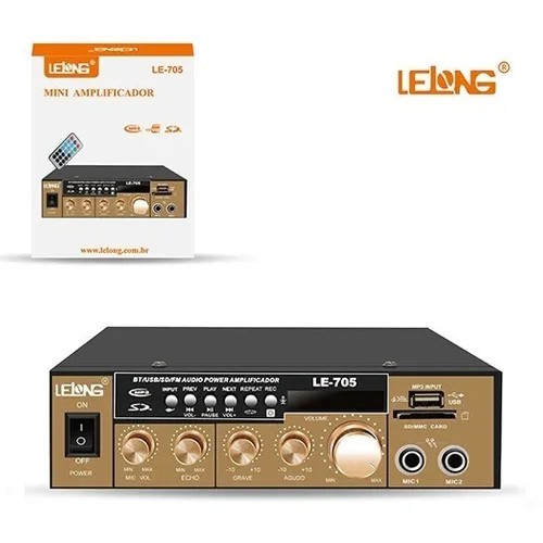 Amplificador Áudio Receiver Bluetooth Som 110v Usb Le-705 em Oferta na Shopee