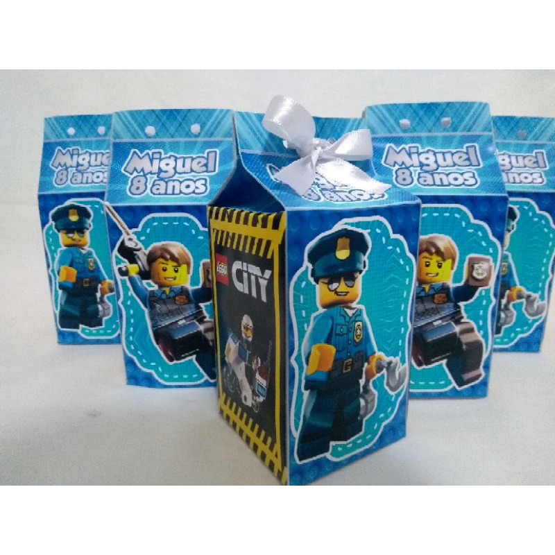 Caixa Milk Lego Policial 10 Unidades