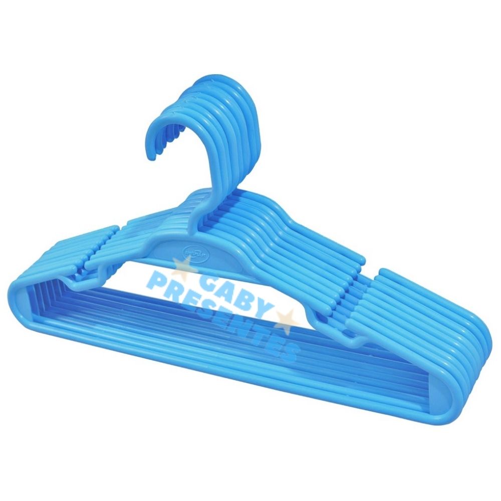 Kit Conjunto 15 Cabides Infantis Azul 5,5mm Para Roupas