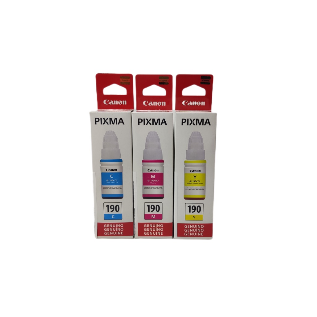 Kit 3 refil tinta color 190 original Canon G2100 G3100 G4100