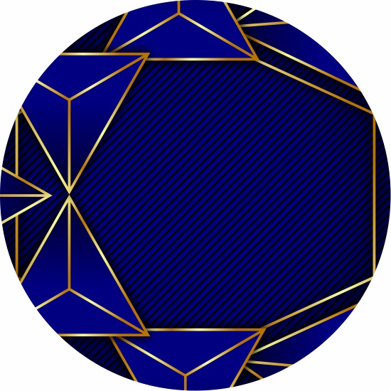 Painel abstrato azul 1,50 Redondo em Tecido Sublimado com Elástico