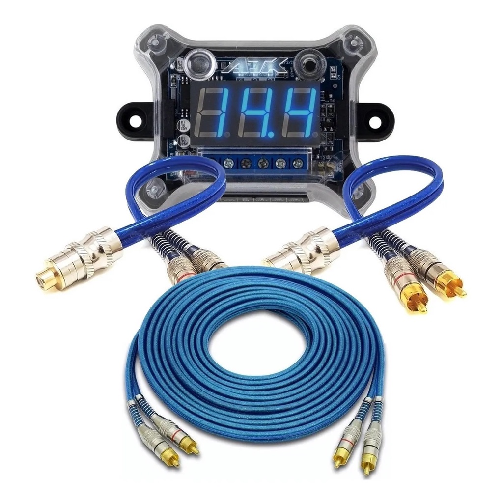 Kit Com 1 Cabo Rca 5m + 3 Y Dupla Blindagem + Voltímetro em Oferta na Shopee