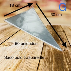 50~300 SACO SAQUINHO CONE 18X30 GRANDE PLÁSTICO BOPP TRANSPARENTE