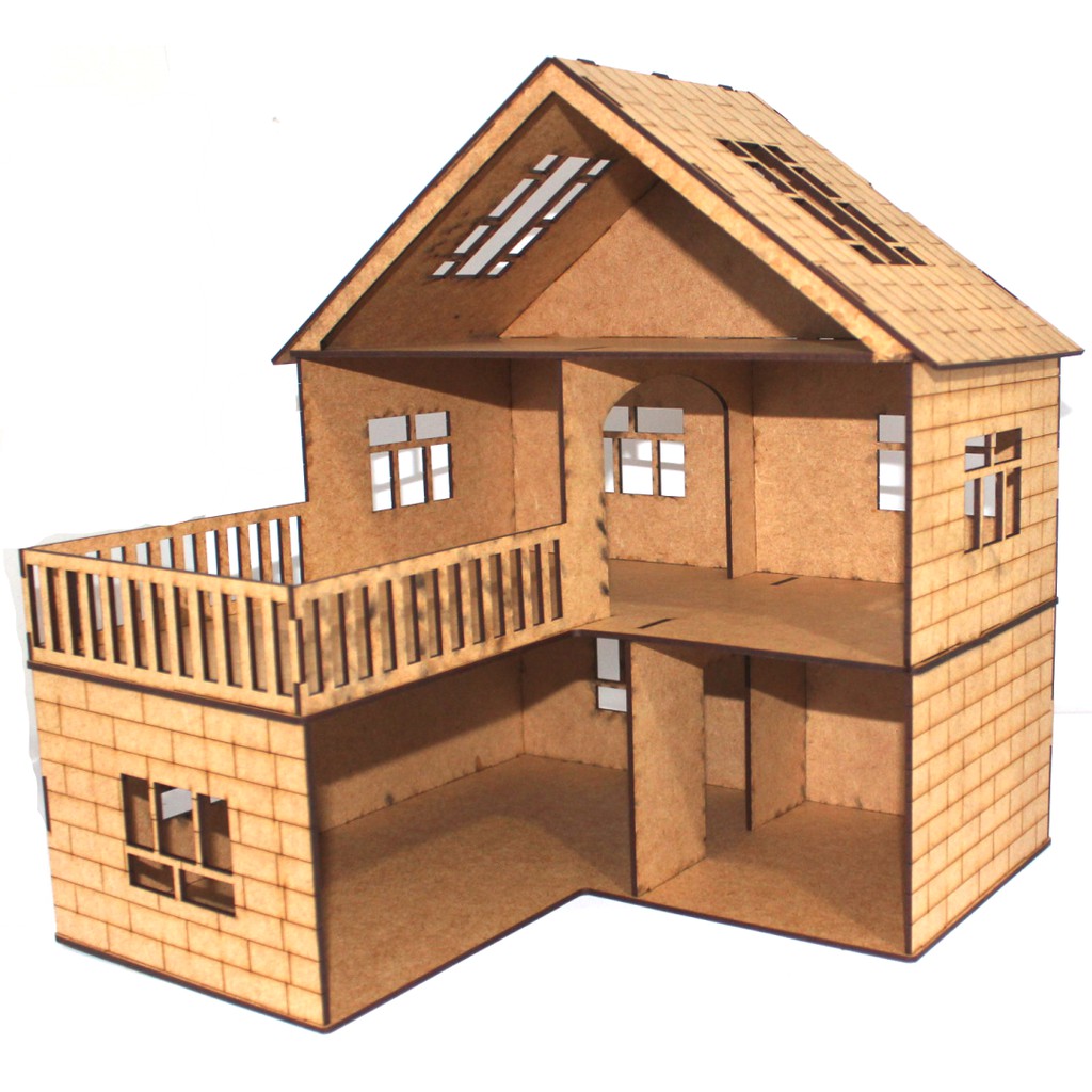 Casa Casinha de Boneca Polly / LOL em Mdf 36 cm com Varanda 3 andares [ Só Casinha ] CASA_0002