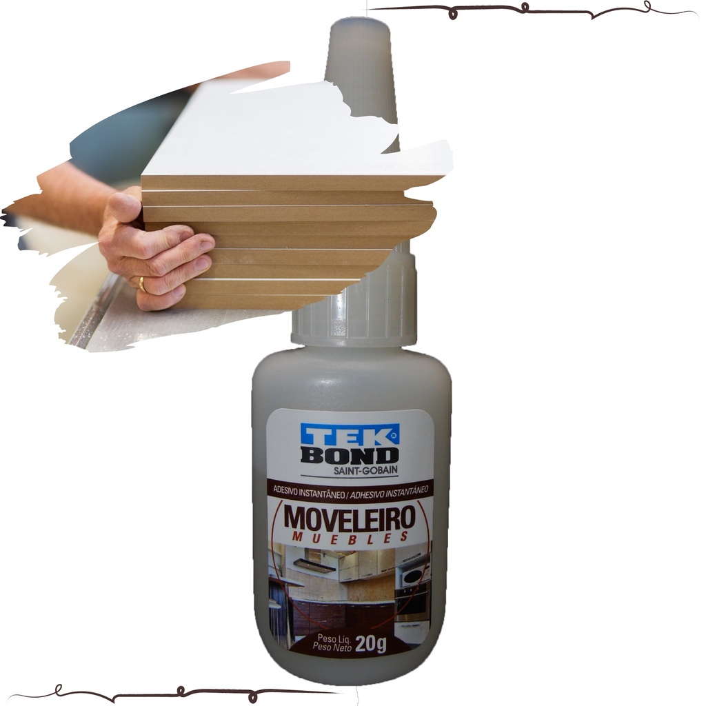 Tek Moveleiro 20g Tek Bond Moveleiro 20g Para Colagem Madeira Mdf Mdp Metais Borracha Tekbond Moveleiro 20g Alta Velocidade De Cura - Madeira Mdf Tekbond Moveleiro Reparo E Fabricação De Móveis Seca Rápido Cola Tekbond Instantâneo Madeira Moveleiro Pronta