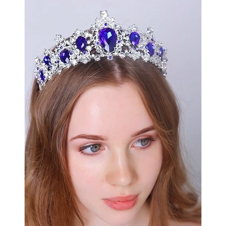 Coroa Tiara Porta Coque Azul Prata Para Penteado Noiva Casamento Debutante Daminha + Pente em Oferta na Shopee