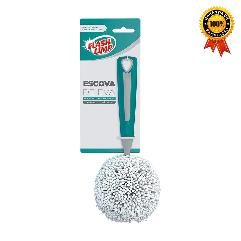 Escova EVA Para Lavar Taçaas E Copos Baixos Flash Limp - Home & Living