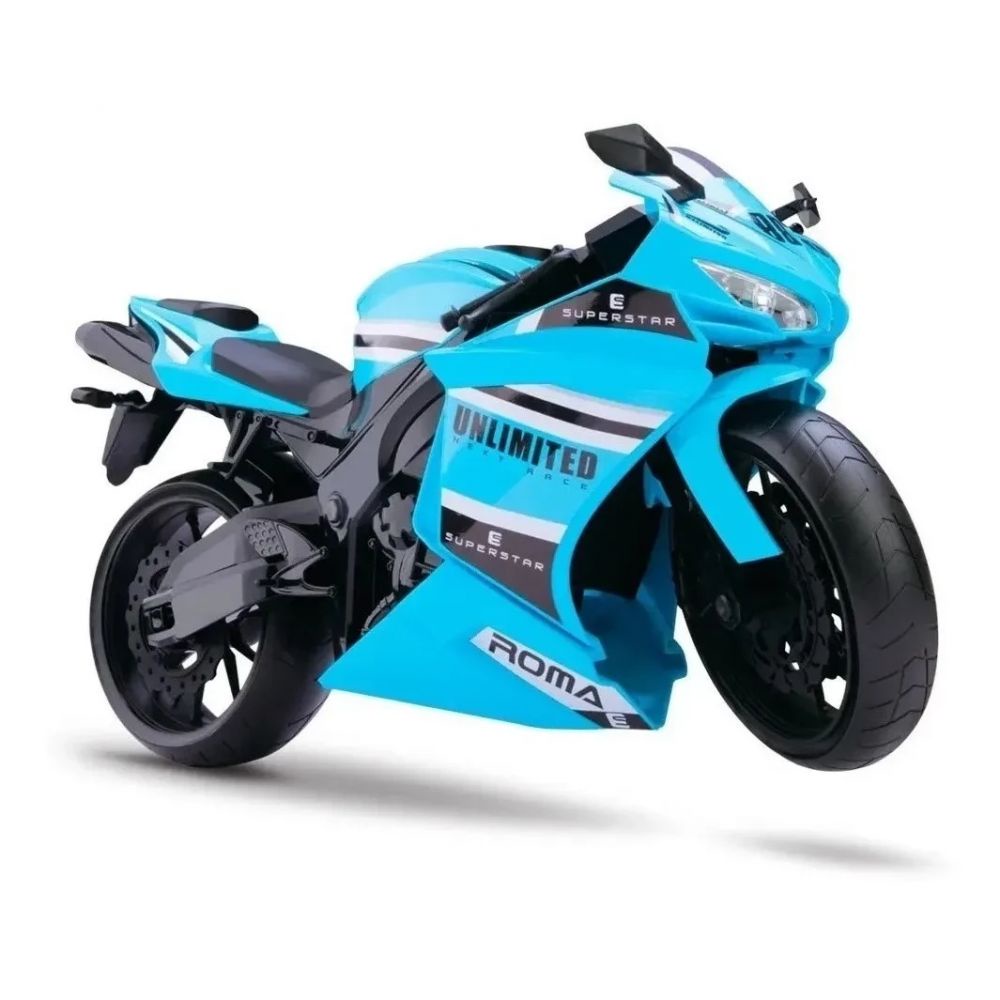 Moto De Brinquedo Racing Motorcycle Azul Claro Roma Shopee Brasil