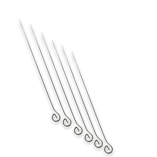 Kit C/ 6 Espetos Inox 30cm Churrasco Espetinho Carne Sustentável Reutilizável Ecologicamente Correto