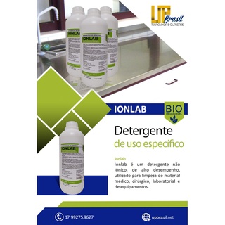 Detergente Neutro Biodegradável Ionlab Nionlab Desengraxante Laboratório Não iônico Vidraria Hospital Bioquímica Solúvel