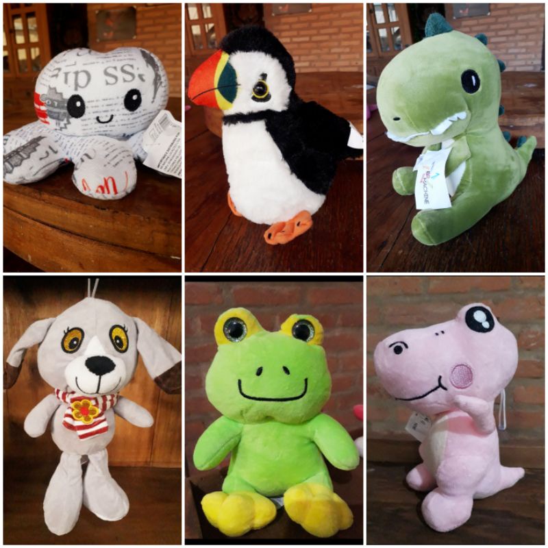 Pelúcia br machine polvo humor Dino cachorro sapinho pássaro rena