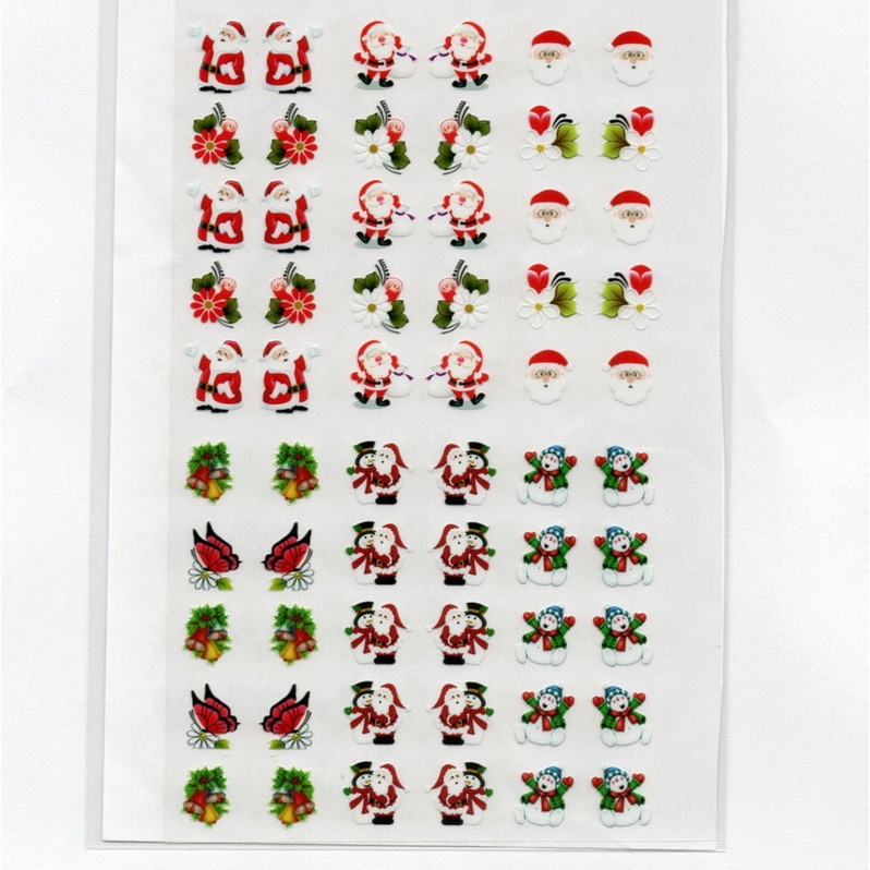 60 adesivos de unha 3D natal papai noel natalinos PRÉ PRONTO - modelo 218-2  | Shopee Brasil