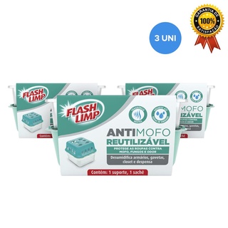 Anti Mofo Reutilizável 400G Kit 3 Uni Armário Gaveta Closet Flash Limp em Oferta na Shopee