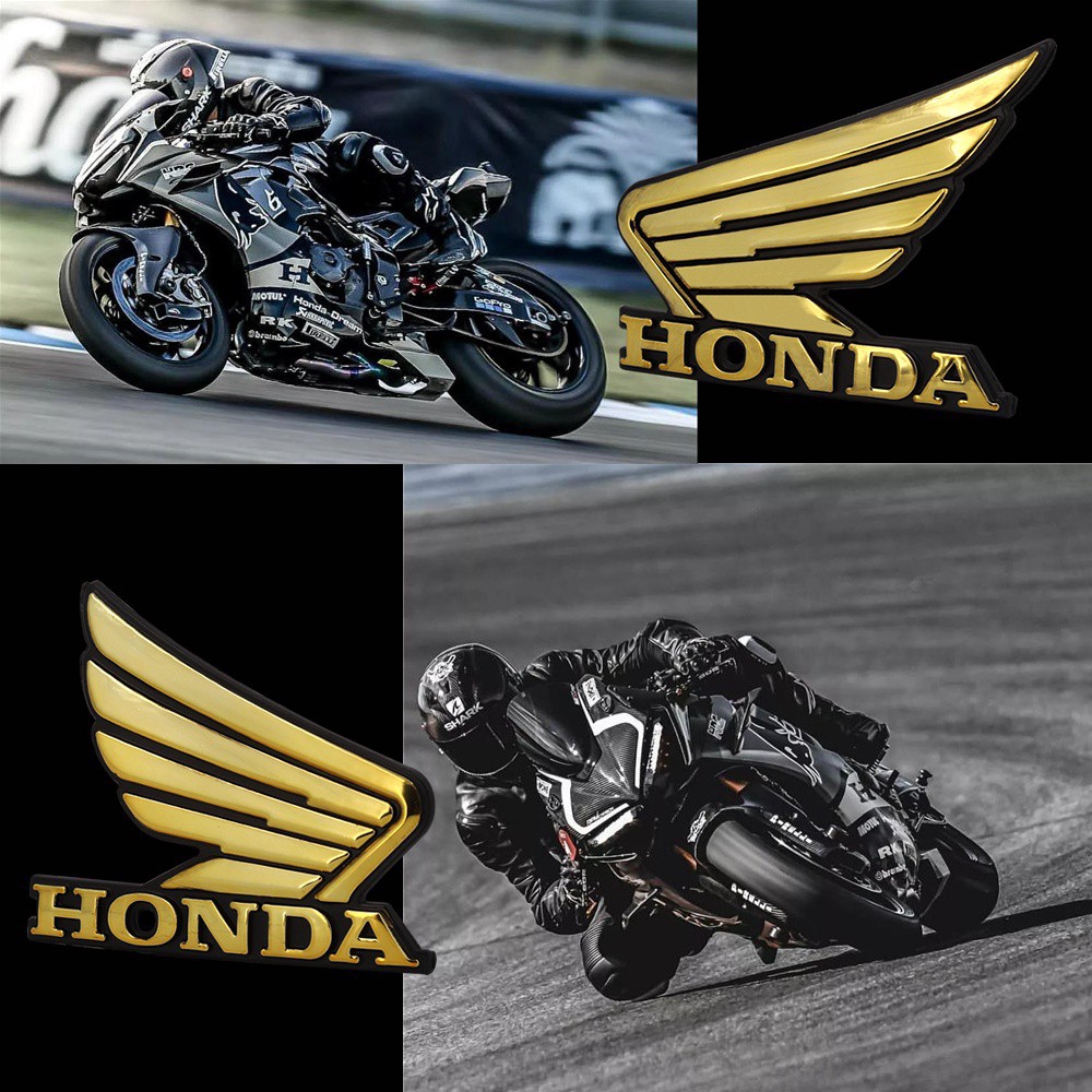 Adesivo/Proporção De Emblema De Asa Dourada 1 : 1 Universal Para Motocicleta Honda