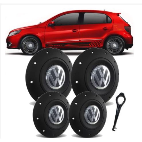 Jogo Calota Centro P/ Roda Ferro Vw MODELO Amarok Aro 14 / 15 Gol G3 G4 G5 G6 Voyage G5 G6 Saveiro G3 G4 G5 G6 Santana Parati