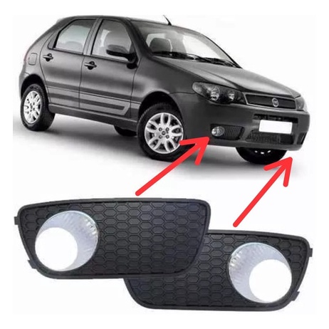 Par Grade Moldura Farol Milha Palio 2004 À 2010 Com Milha em Oferta na Shopee