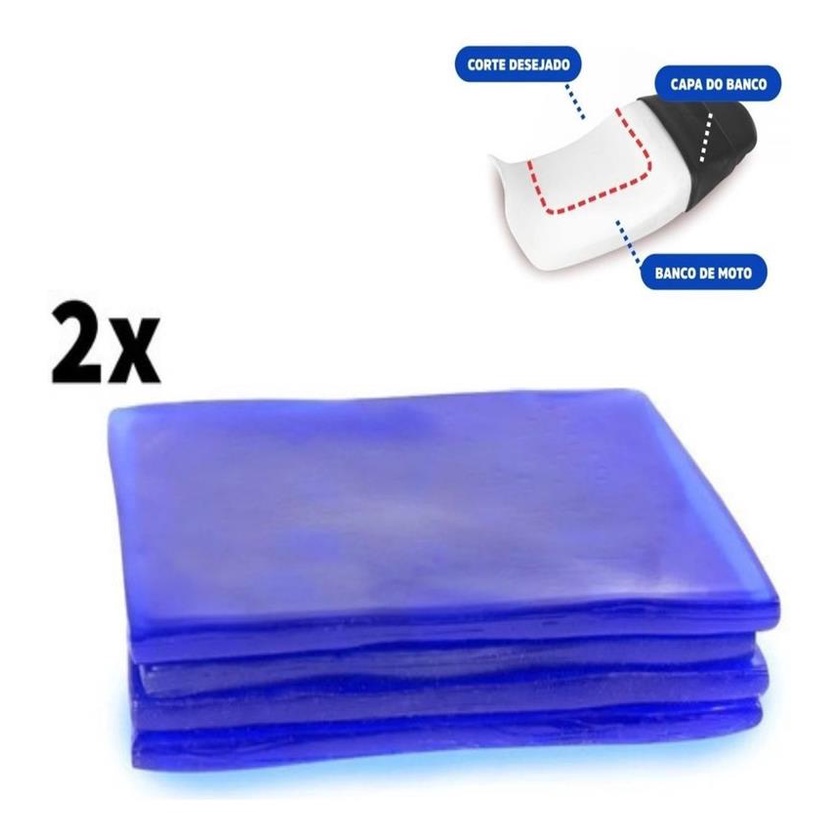 2 Almofada Gel Banco Moto 25x25x1cm Espessura Ortho Pauher