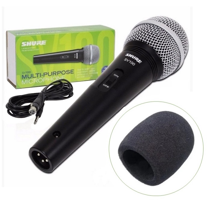 Microfone Shure SV100 Original Dinâmico Cardioide Lacrado Com Cabo + Espuma em Oferta na Shopee