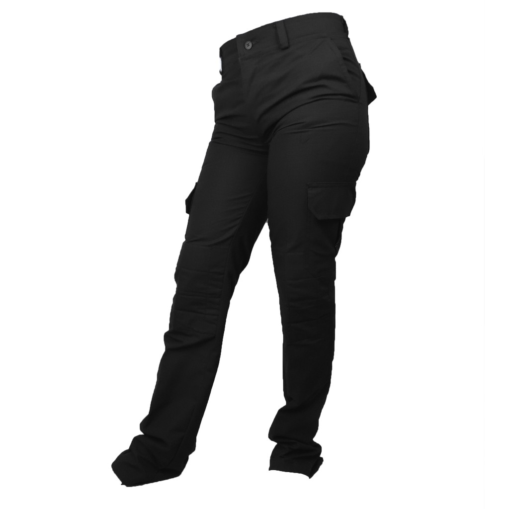 Calça Tática Preta Em Rip Stop C/ Reforço Feminina (slim)