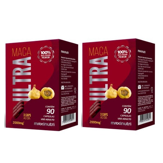 Kit com 2 Maca Peruana Ultra MaxiNutri 2000mgr 90 cápsulas | BeeCost