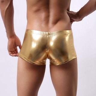 Roupa Íntima Masculino Cueca Boxer Imitação De Couro sexy Apertado Macio E Respirável