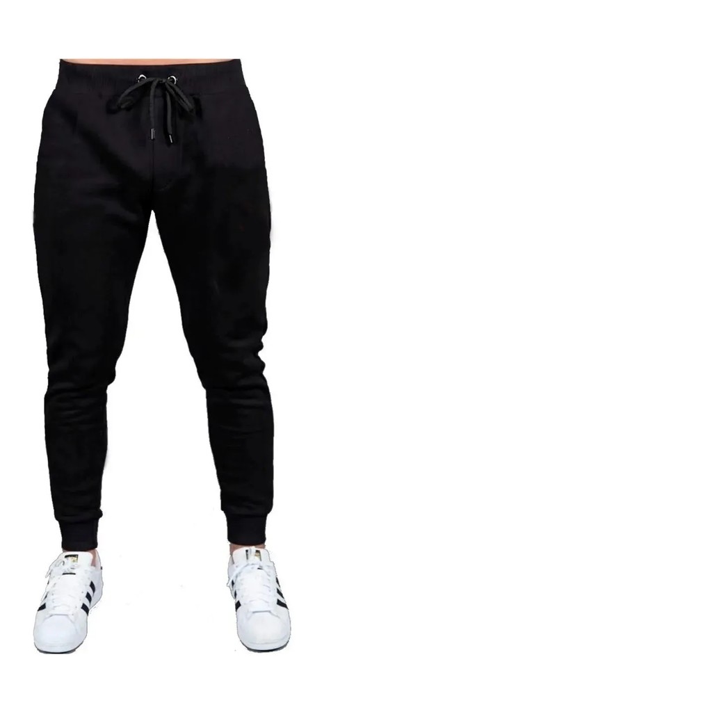 Calça Slim Moletom Masc Juvenil Adulto Academia