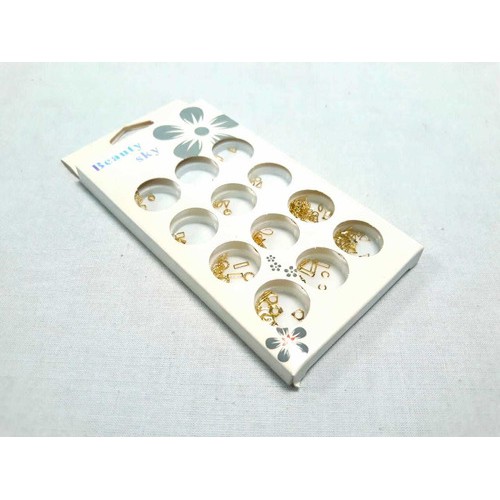 Aplique Pedraria Para Unhas Dourado Geométrico