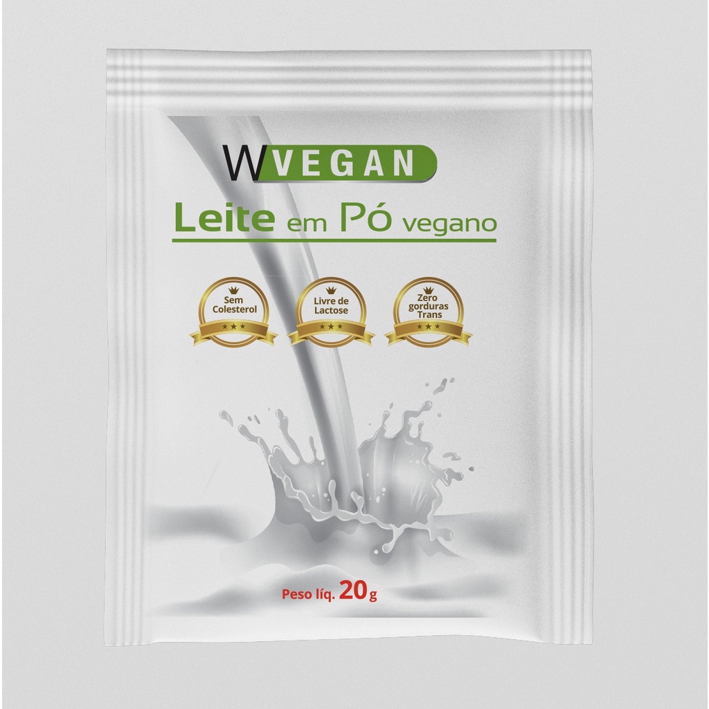 5 Unidades de Leite Vegetal em pó ( Vegano ) de Arroz Sache 20g WVegan