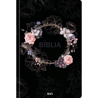 Biblia Sagrada Flores Preta | NVI | Letra Normal | Capa Dura Soft Touch em Oferta na Shopee