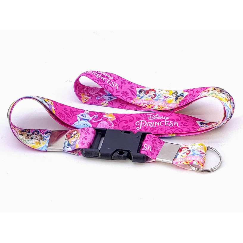 Cordão para pescoço Princesa Disney para Meninas chaveiro com engate rápido chaveiro crachá brinquedo e chupeta feminino