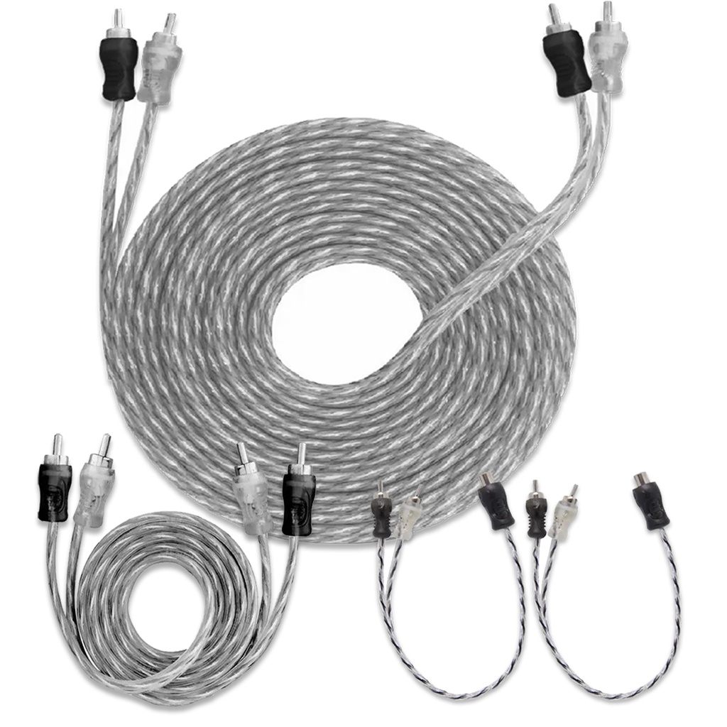 Kit Cabo RCA Injetado 5 Metros + 1 Cabo RCA Injetado 1 Metro + 2 Cabos Y 1 Fêmea 2 Macho em Oferta na Shopee
