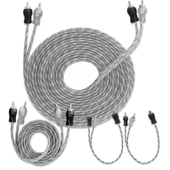 Kit Cabo RCA Injetado 5 Metros + 1 Cabo RCA Injetado 1 Metro + 2 Cabos Y 1 Fêmea 2 Macho