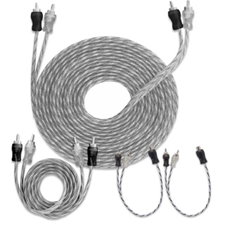 Kit Cabo RCA Injetado 5 Metros + 1 Cabo RCA Injetado 1 Metro + 2 Cabos Y 1 Fêmea 2 Macho em Oferta na Shopee