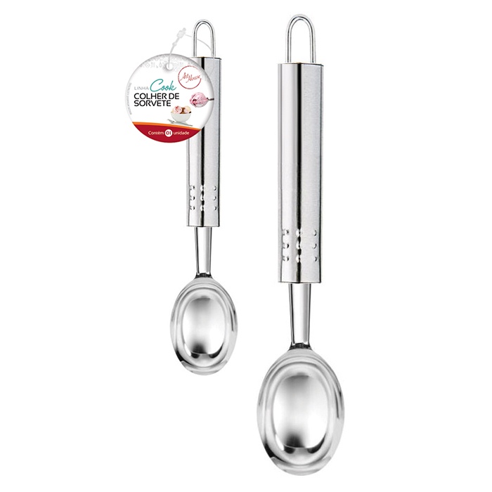 Colher Para Sorvete Boleador Concha Bola Aço Inox