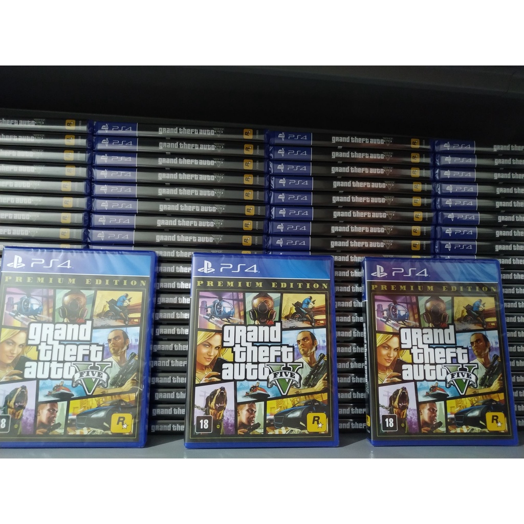 Grand Theft Auto V GTA 5 Premium Online Edition - PS4 - Game Games - Loja  de Games Online