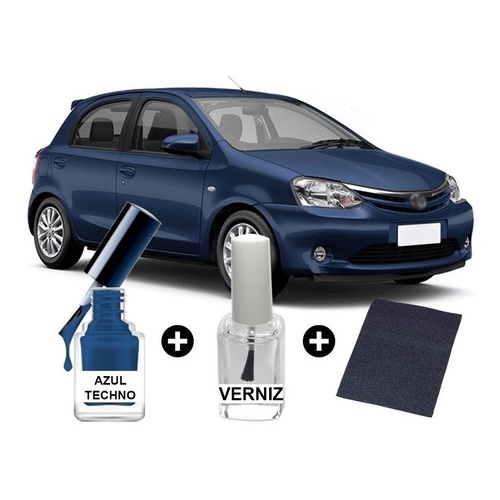 Tinta Tira Risco Automotiva Toyota Etios 2014 Azul Techno