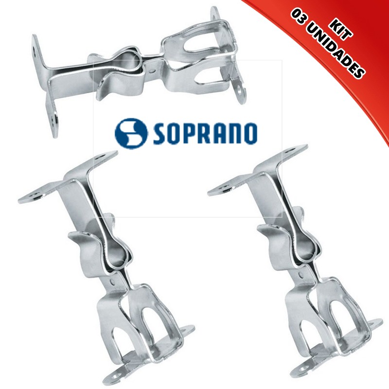 Prende Porta Fixador Porta Parede Soprano Metal Kit 03 Unds Shopee Brasil