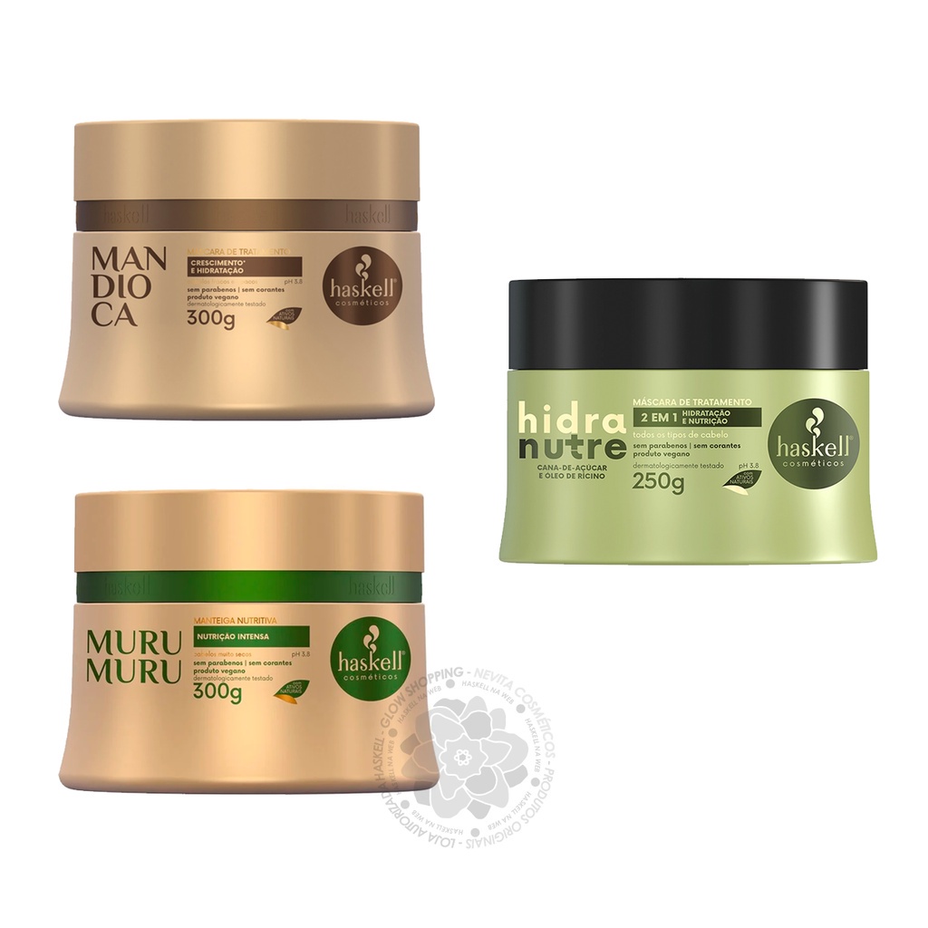 Kit Haskell Cronograma Capilar para Cabelos Super Secos Desidratados 300g