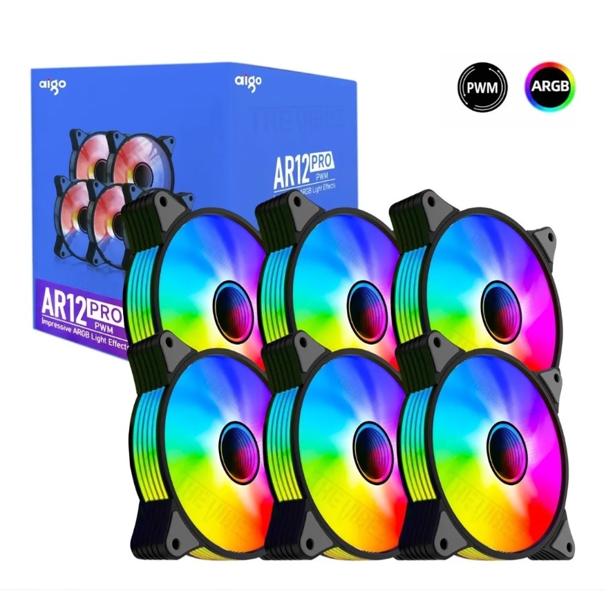 Cooler Fan Aigo Ar12 Pro Argb + 6 Fans Infinity Pwm