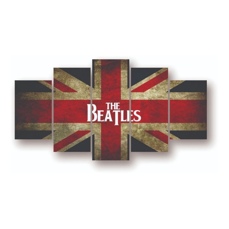 quadro Decorativa The Beatles Banda Rock Bandeira 115cm x 60cm | Shopee ...