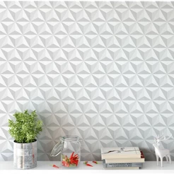 Papel De Parede Adesivo 3d Vinílico Triangular Efeito Sombra